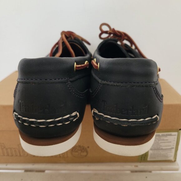NEW WITH TAGS Timberland Women's Black Leather Boat Shoes-9.5 - Picture 4 of 9